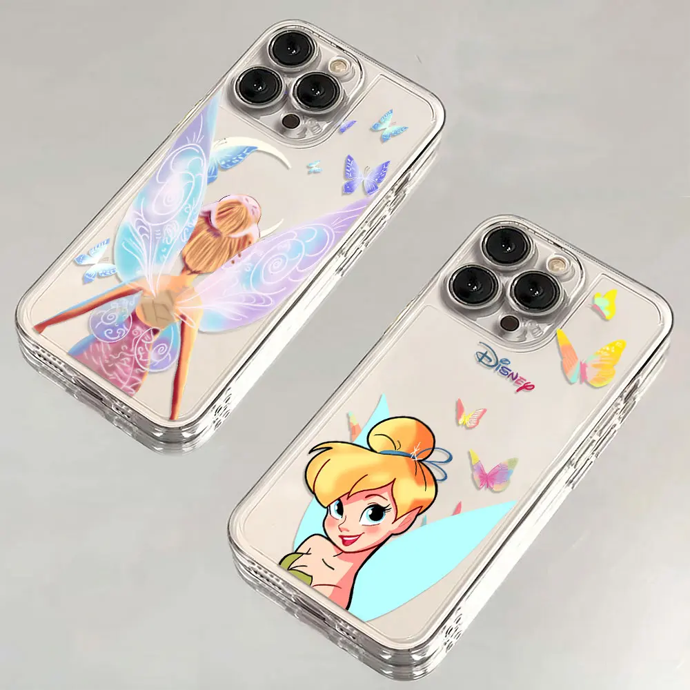 Cartoon Disney Tinkerbell Phone Case For Samsung S25 S24 S23 S22 S21 S20 S10 FE Note 20 10 Plus Ultra 5G Clear Soft TPU Cover