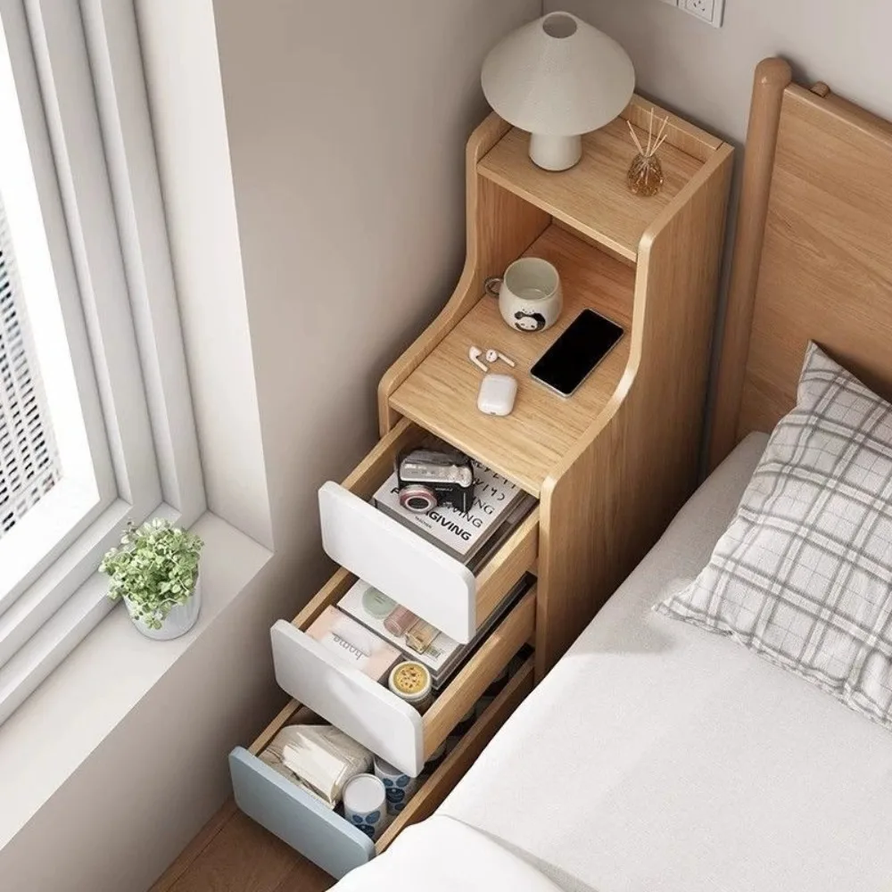 Bedside Table Modern Minimalist Bedroom Small Storage Rack Multilayer Drawer Storage Cabinet Household Ultra Narrow Storage Rack
