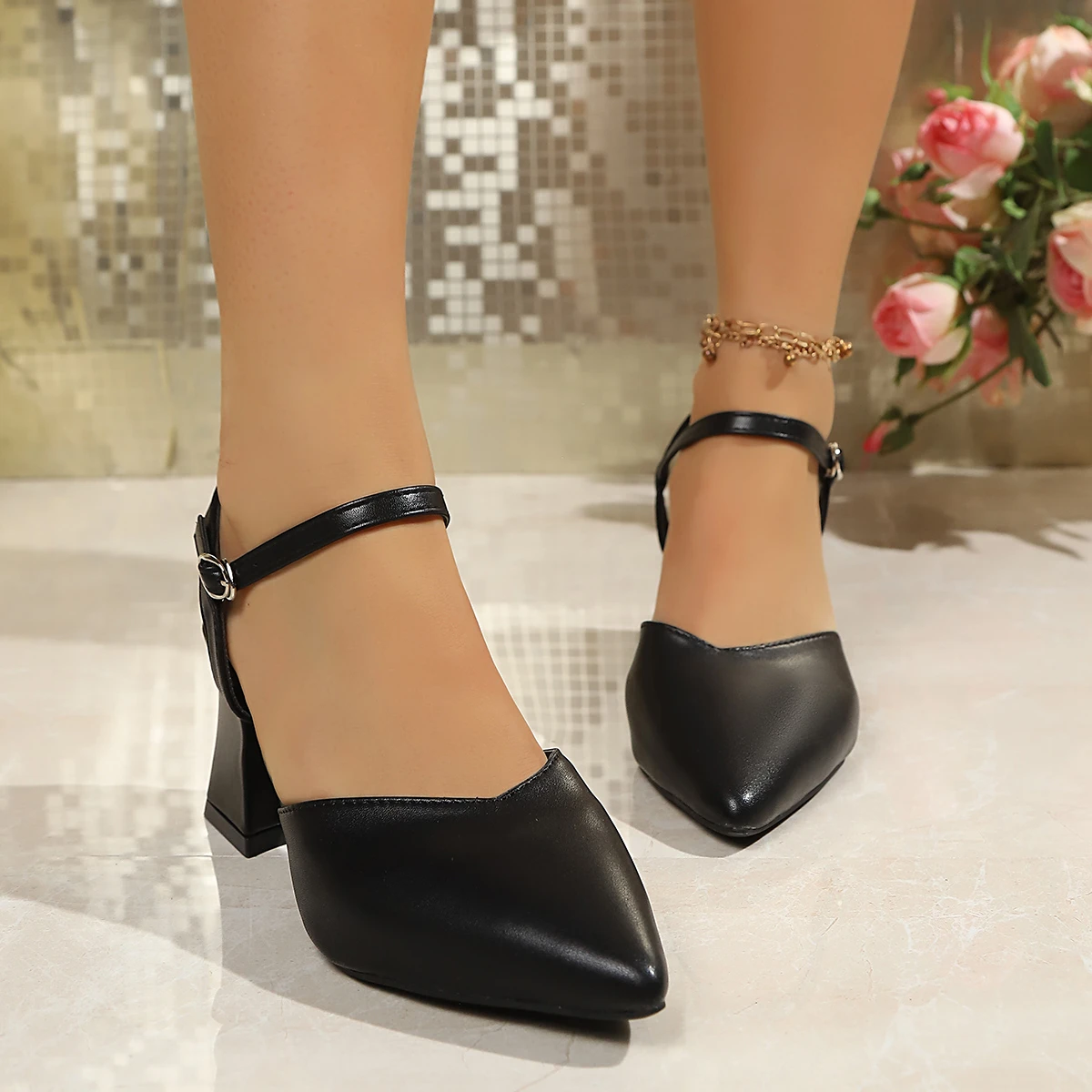 2026 Spring/Summer Hot Sale！Fairy Style Thin-Strap High Heels - Bowknot with Golden Buckle, Comfortable & Versatile