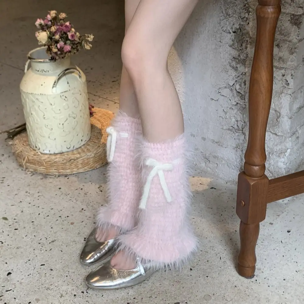 

Модные гетры Y2K на шнуровке, милые балетки, свободные женские плюшевые чулки, эластичные расклешенные вязаные леггинсы с полосками, уличная одежда