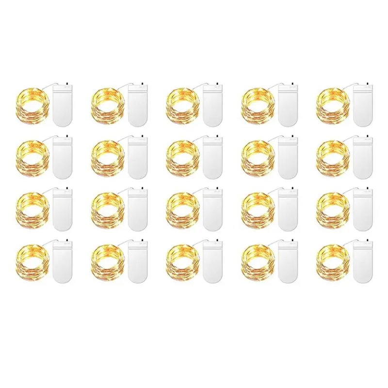ABFU-Fairy Lights Mini Lights Battery Operated 3.3Ft 20LED Fit For Mason Jars Christmas, Warm White