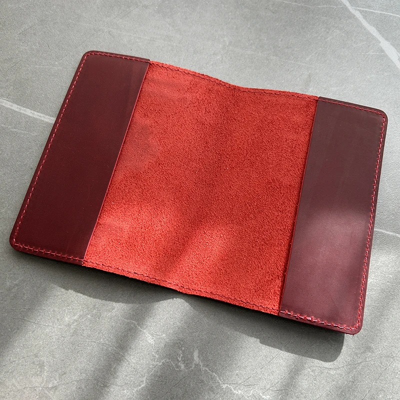 Funda de cuero genuino para pasaporte francés para hombre, fundas 100% de cuero genuino para soporte de pasaporte, regalos personalizados para hombre