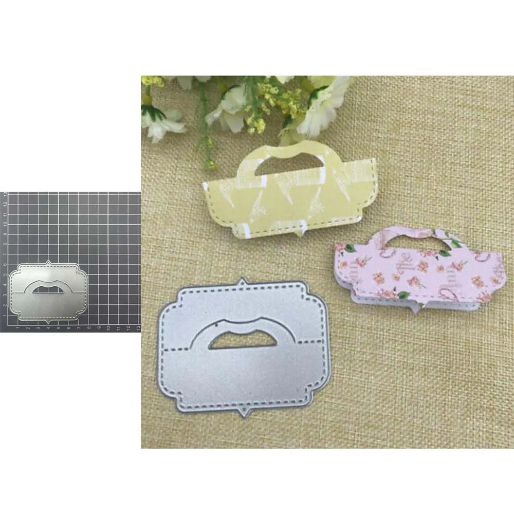 Geschenk karte Pack Tasche Topper Kopf Griff Metall Schneid stempel Schablonen DIY Scrap booking dekorative Papier karten Präge vorlage