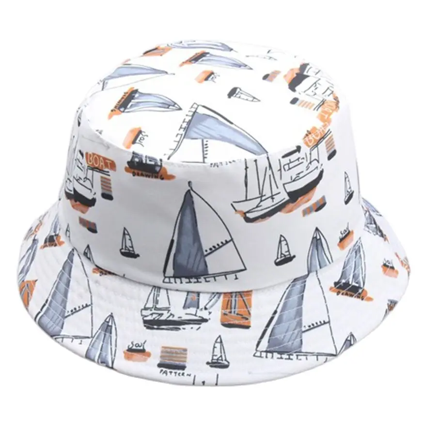 Spring Summer Fresh Cute Sail Sailboat Fisherman's Cap for Men Women Outdoor Shade Soft Thin Panama Street Bucket Hat F105