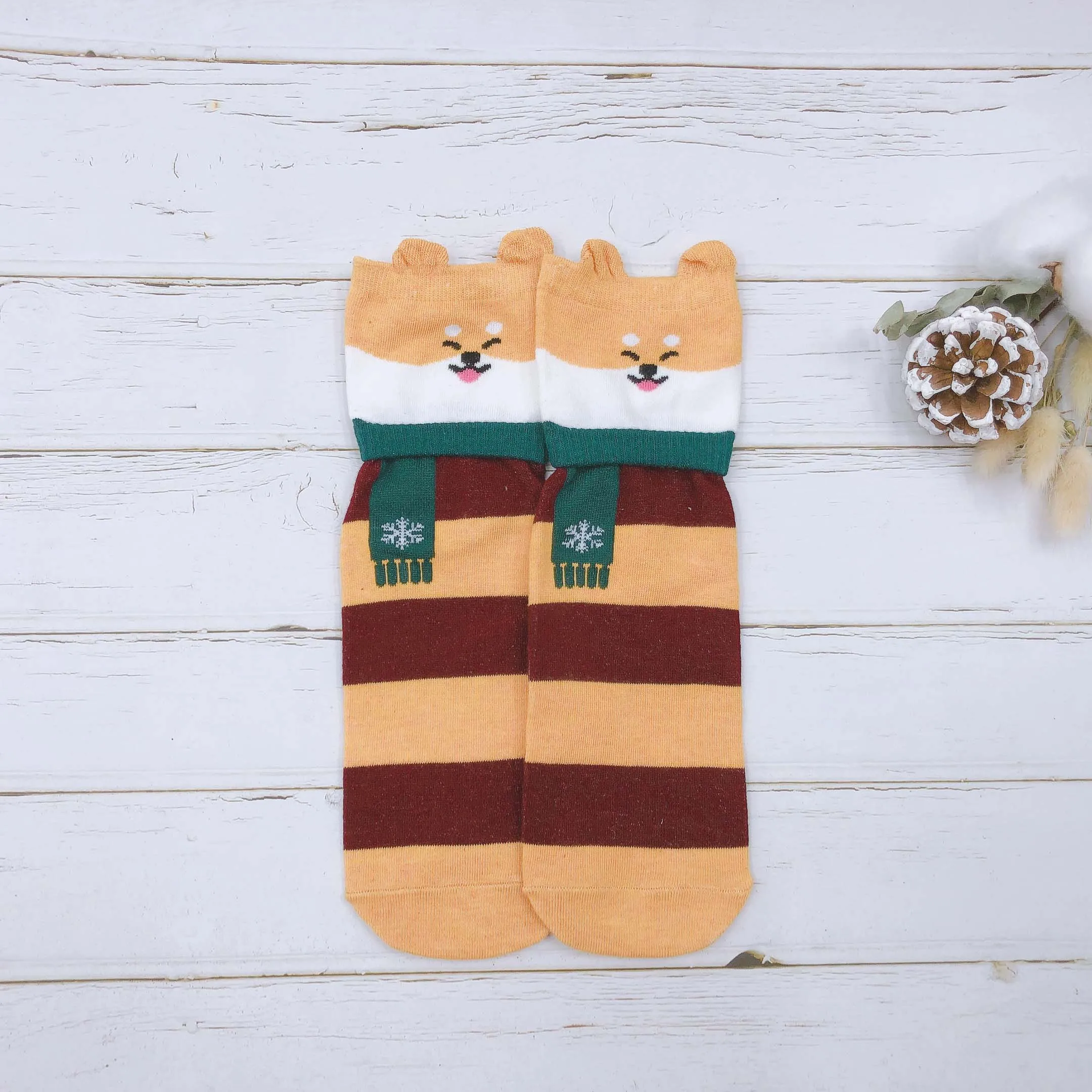 5 pairs lot pack women socks autumn winter Cartoon cute cotton Warm korean japanese style fashion ins funny happy scarf Kawaii