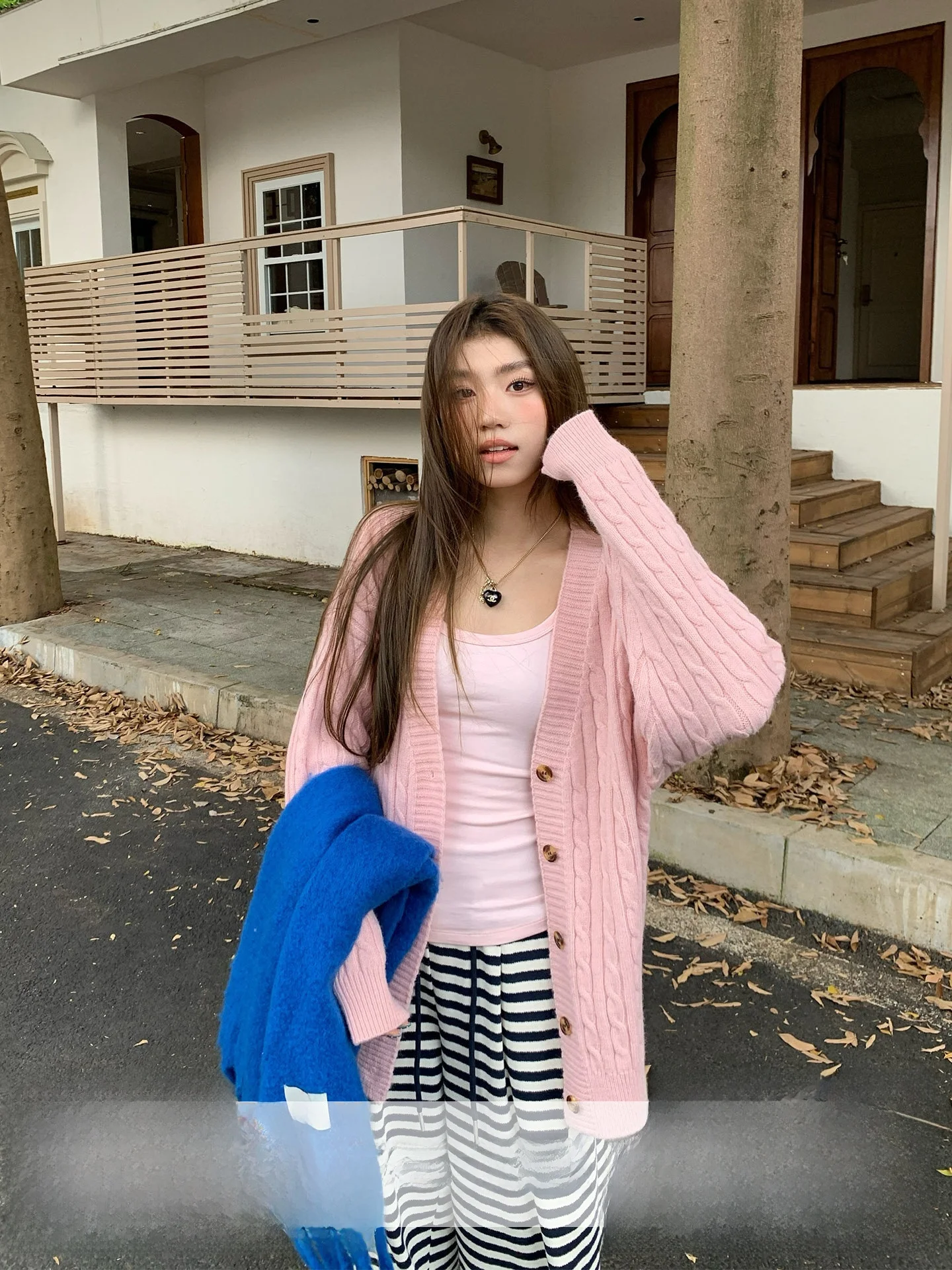 

Soft Cozy Women's Knitted Open Cardigan Loose Casual Sle Long Sve V-Ne Pure Color Fuzzy Twist Sweater Outerwear