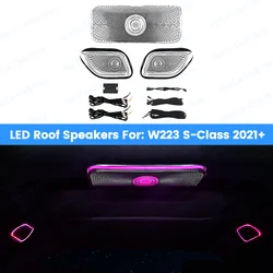 64 Colours Car Roof Surround Speaker For Mercedes-Benz S-Class W223 S450L S500 S480 S680 LED Speaker Cover 4D Rotating Tweeter
