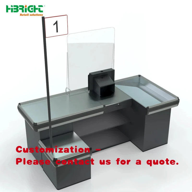 

custom.Highbright Custom Retail Store Cash Desk Steel Supermarket Retailer Shops Reception Desk