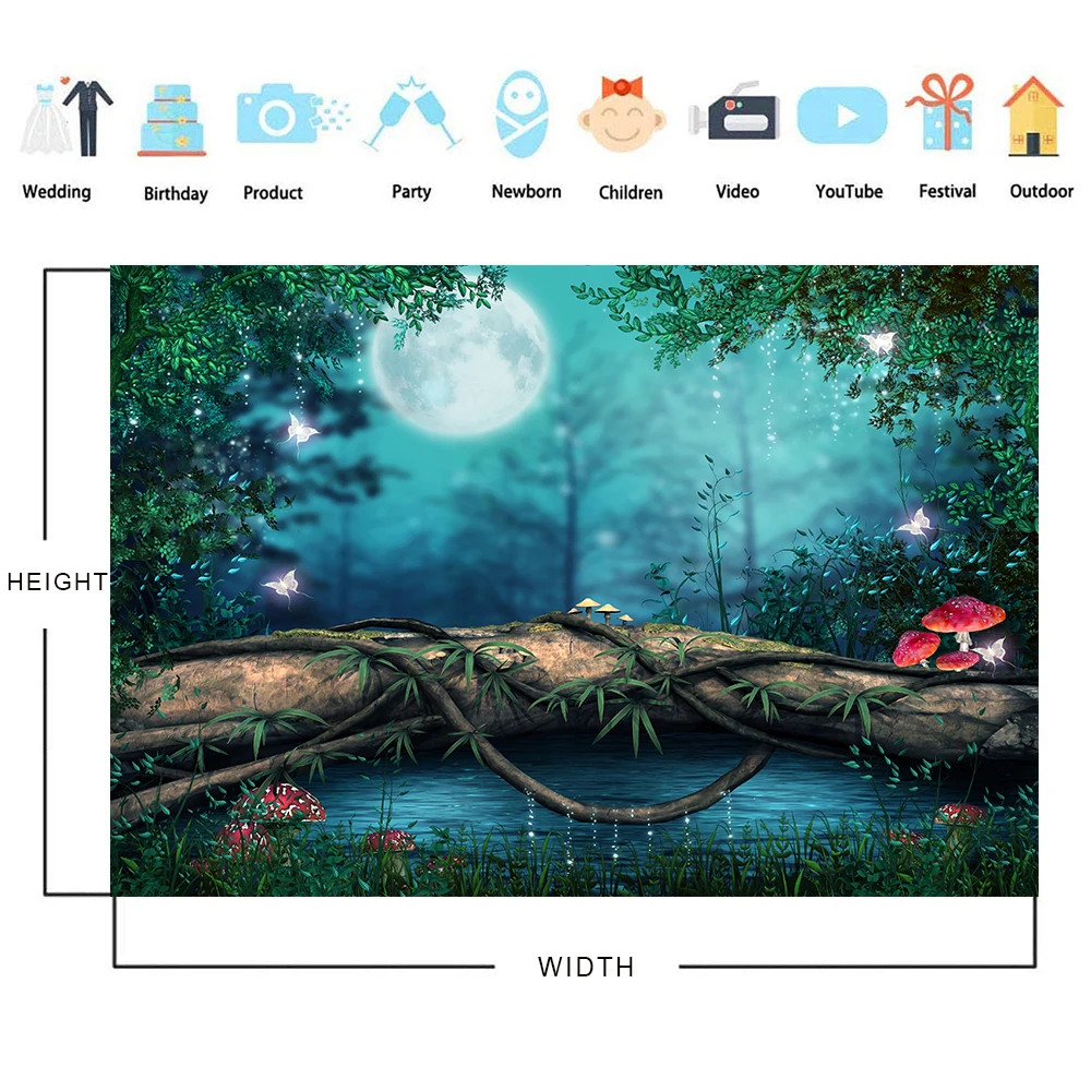 Dreamlike Fairy Tale Tree Forest Castle Wedding Photocall Baby Photography Backgrounds Decoration Vinyl Backdrops Photo Studio