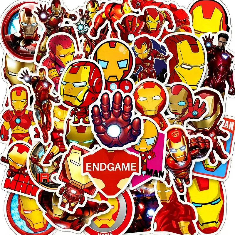 Spider-Man Marvel Avengers autocollants Iron Man Graffiti décalcomanies bricolage guitare ordinateur portable bagages planche à roulettes Graffiti décalcomanies amusant pour les jouets