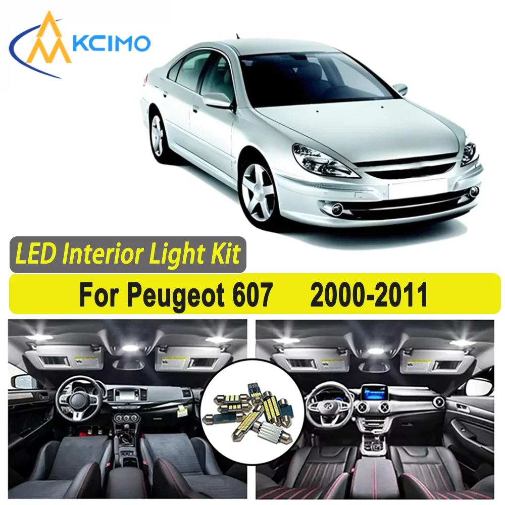 

Kcimo LED For Peugeot 607 2000- 2002 2003 2004 2005 2006 2007 2008 2009 2010 2011 Premium Bright LED Interior Dome Map Trunk