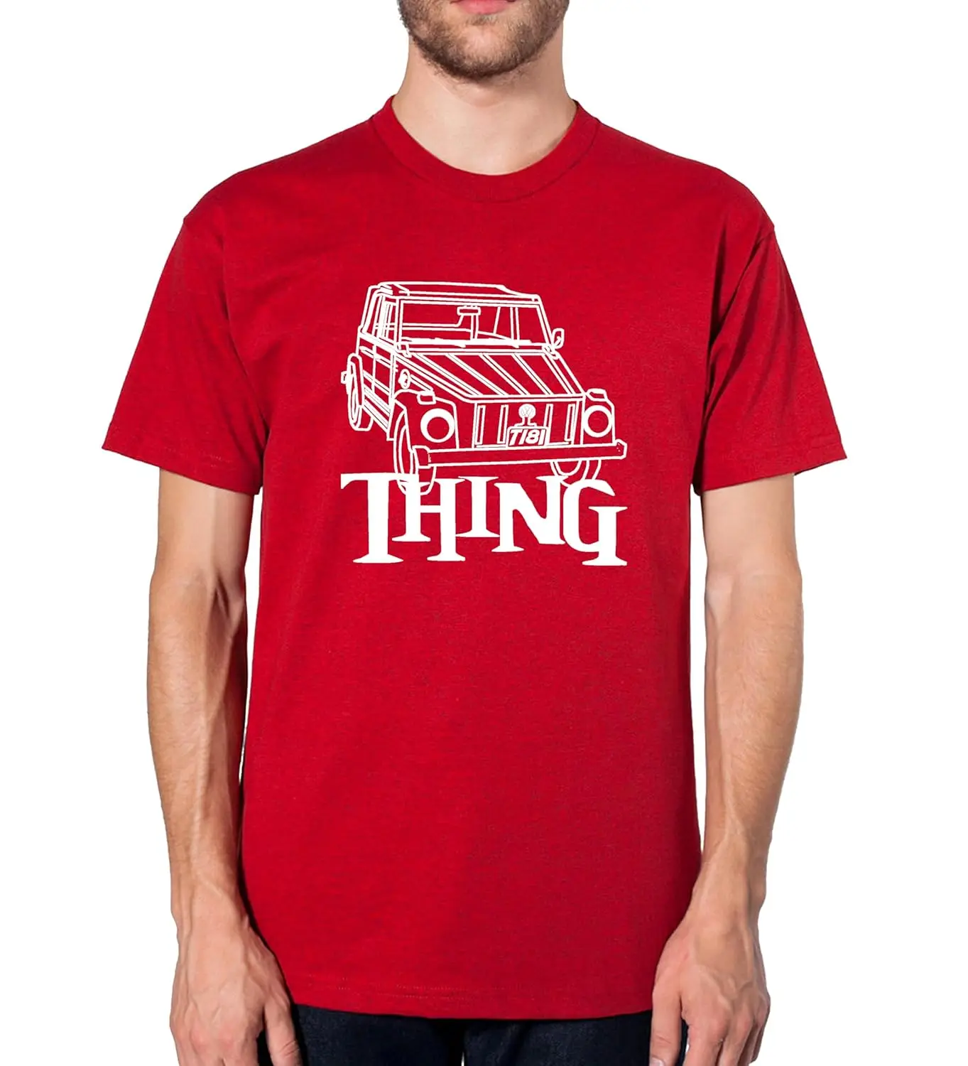 Type 181 V.W. Thing Retro/Vintage Tee (L, RED)