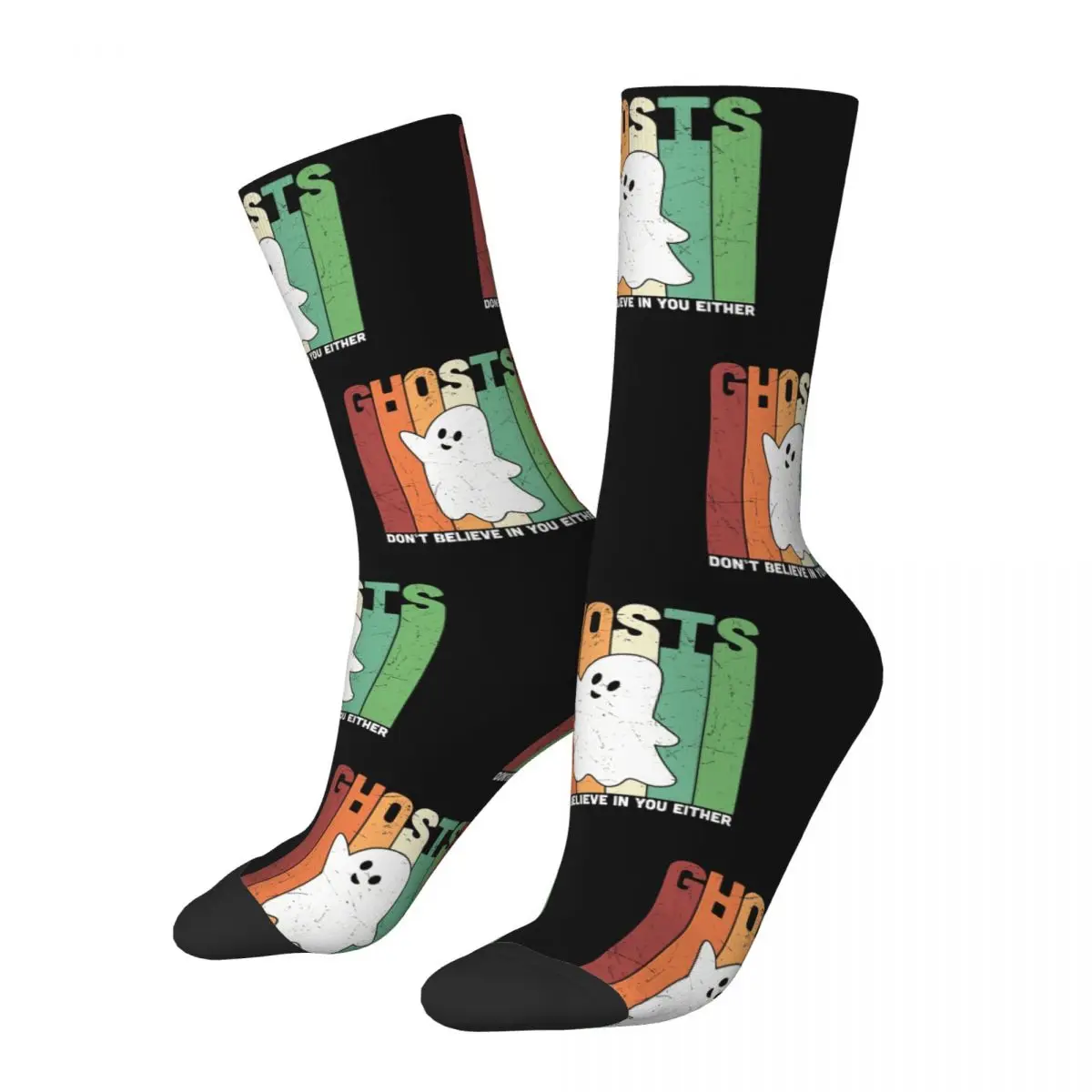 Calcetines divertidos para hombre, calcetín con estampado de fantasma, Harajuku, Hip Hop, Harajuku, regalo sin costuras