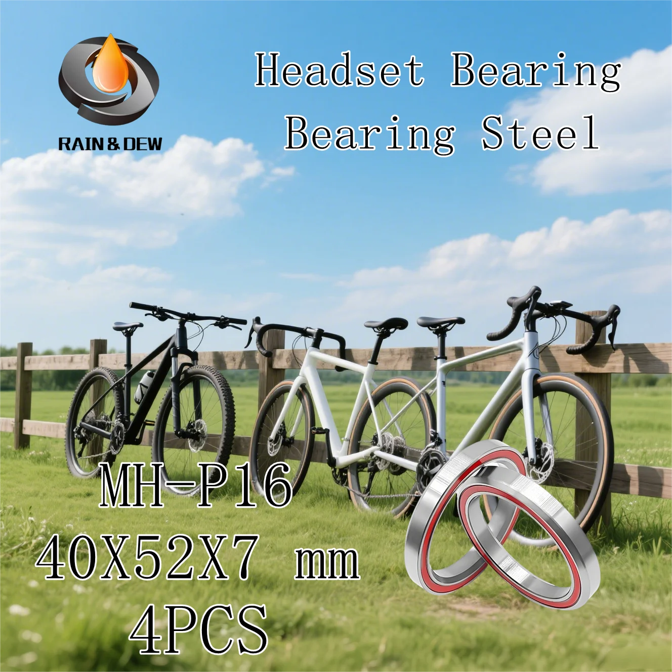 

4Pcs Bike Headset Red Bearing MH-P16 40*52*7 Mm 36/45 ACB Road MTB Angular Contact Bicycle Bearings ACB16