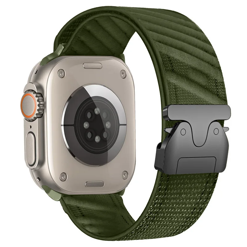 Suitable for Apple Watch nylon loop strap with parachute buckle twill iWatch series 1-10 sports wristband