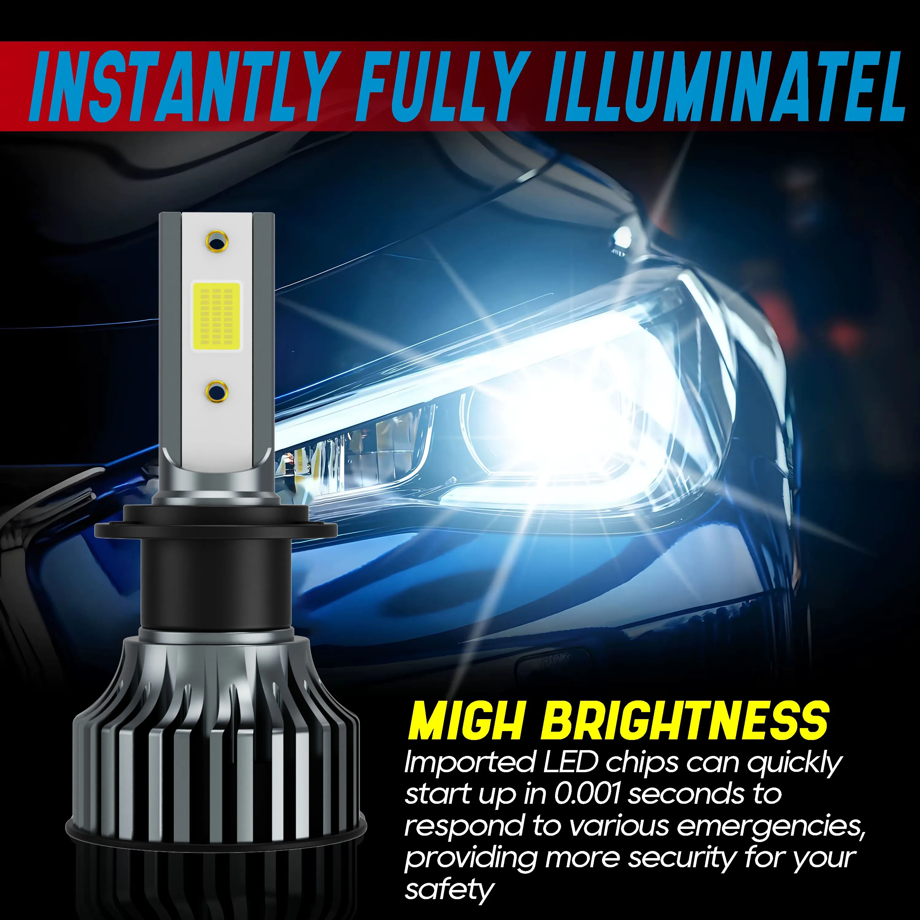 Erruson 350 واط 300000LM H4 LED H7 H11 سيارة العلوي لمبة عالية الطاقة COB H1 H3 9005 9006 9012 HIR2 توربو مصباح 6000 كيلو سيارة ضوء 12 فولت