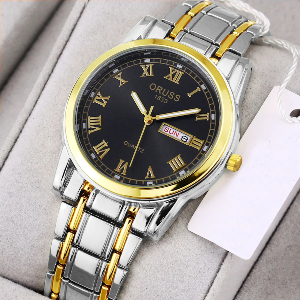 ORUSS Top Brand Luxury Fashion Stainless Steel Watches Men's Waterproof Luminous Sunday Sports Business Watch Men's Quartz Watch