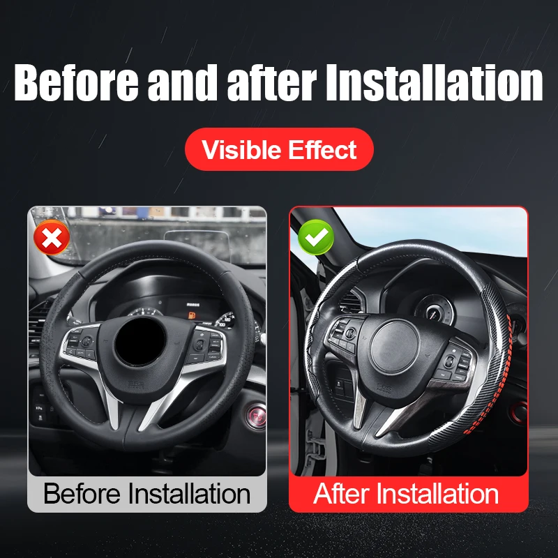 Carbon fiber pattern style Steering wheel cover For Toyota Land Cruiser Prado 120 150 LC120 LC150 2003-2023 Interior Accessories