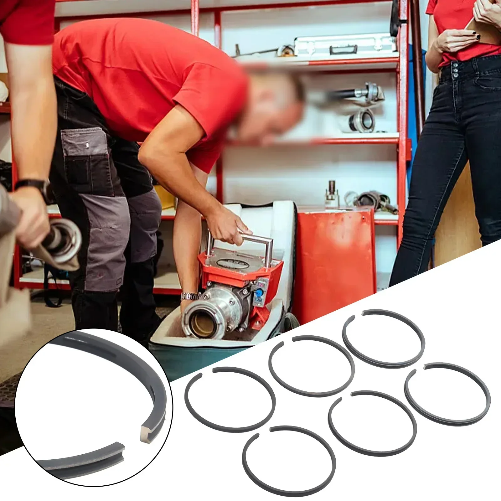 Imagem -06 - Kit de Anel de Pistão para Compressor de ar Peças Anel de Óleo Acessórios de Bomba de ar Peças Pneumáticas de Metal Anel de Pistão 48 mm 50 mm 51 mm 55 mm
