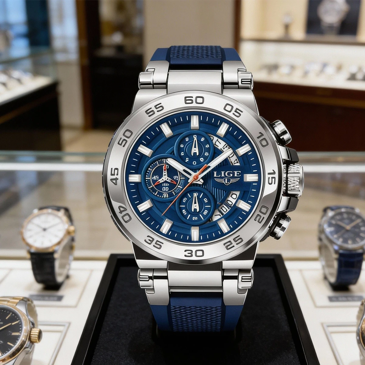 

Роскошные мужские часы LIGE, деловые водонепроницаемые мужские часы с люминесцентным силиконовым ремешком, квадратные кварцевые мужские часы с датой, Reloj Hombre
