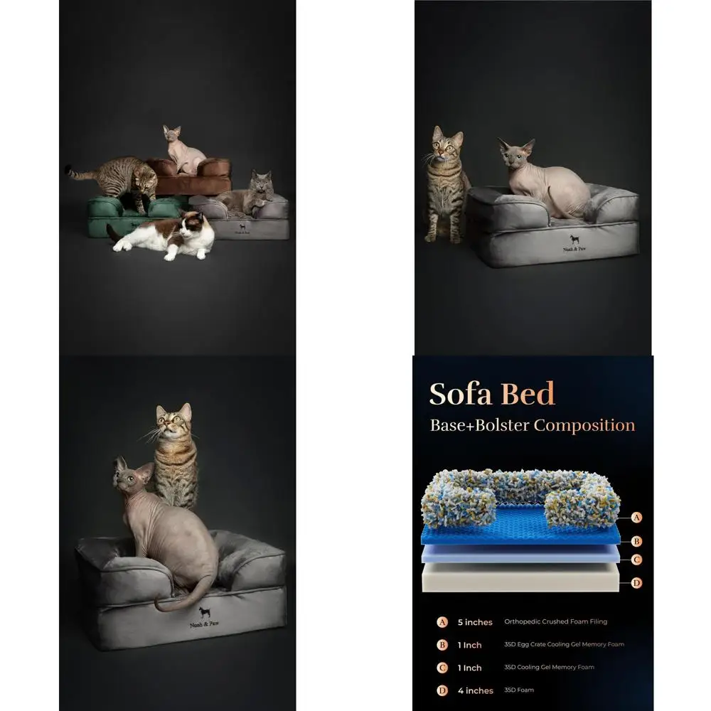 

Orthopedic Memory Foam Dog Bed, 20x15x8 Inches, Cooling Gel Infused, Waterproof & Washable for Small Dogs & Cats