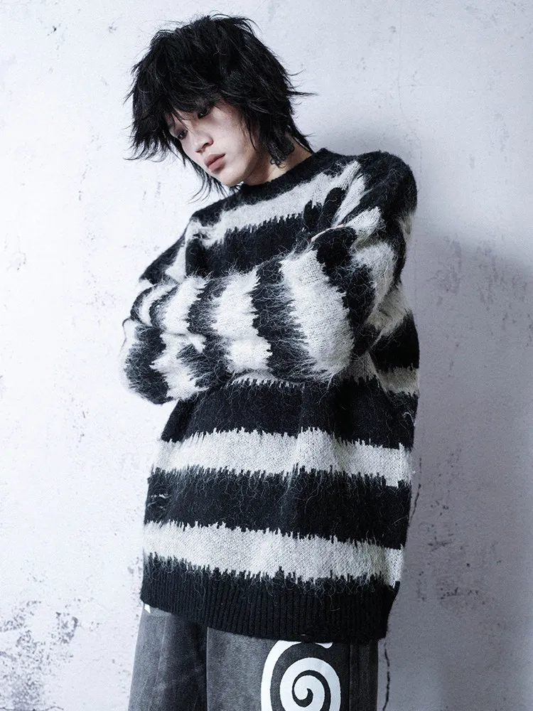 Y2K Subkultur American Fashion Trend Rundhalspullover Lose lässige Straße vielseitiger Strickpullover