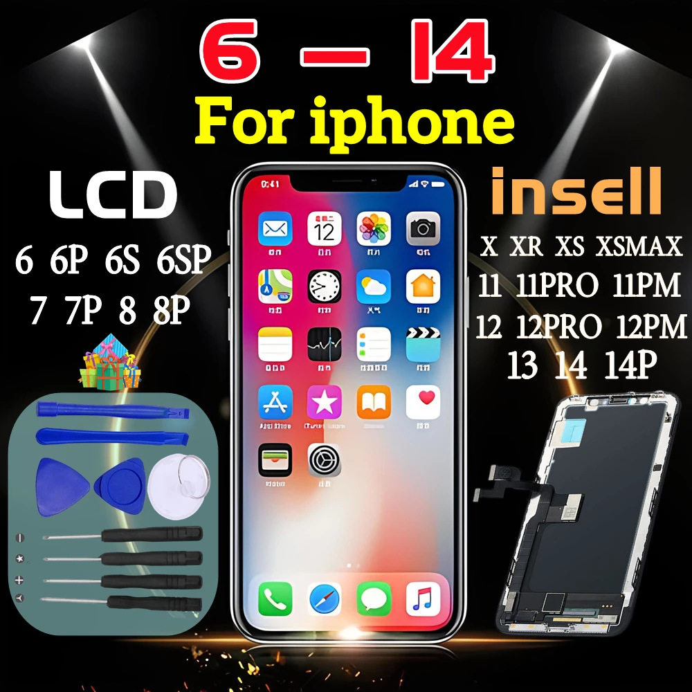 AAA Quality LCD Display For iPhone X XR XS MAX 11 12 13 PRO Touch Screen Digitizer Assembly Replacement For iPhone 6 S 7 8 Plus