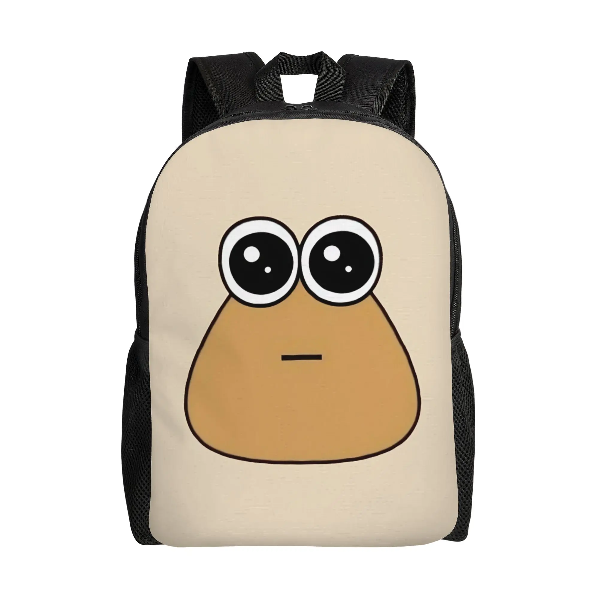 

My Pet Alien Pou Fashion Backpack with Pocket Student Work Virtual Pet Daypack for Men Women Laptop Computer Canvas Bags