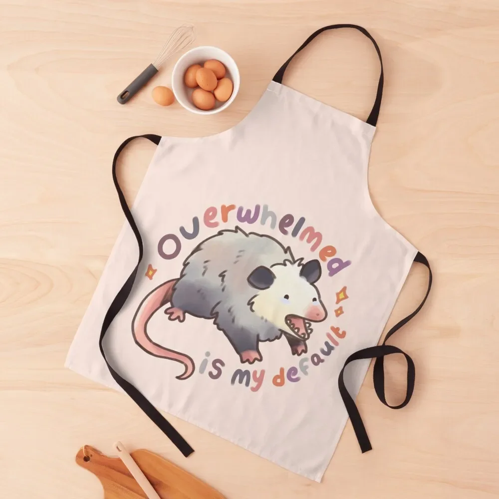 Opossum is overwhelmed Apron with pockets kitchen and home Apron