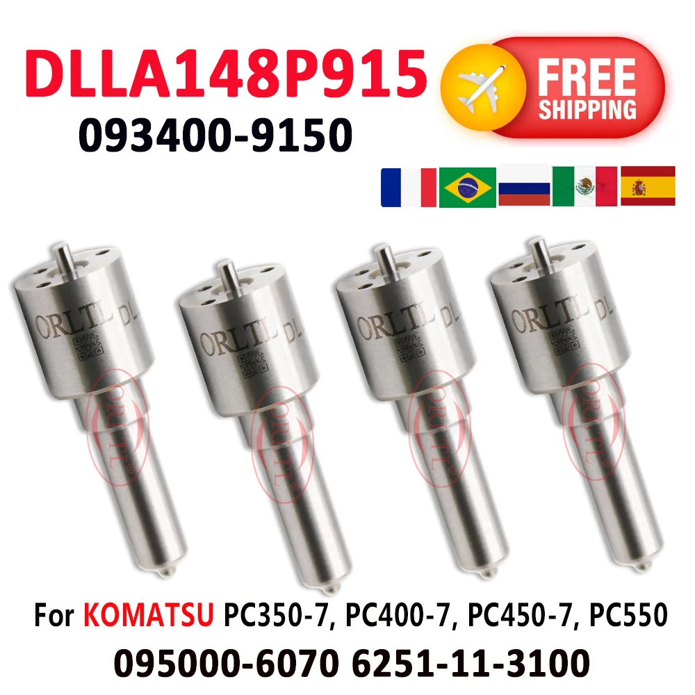 ORLTL DLLA148P915 Diesel DLLA 148P915 Common Rail Injector NOZZLE 093400-9150 For Komatsu WA320, WA470 095000-6070 6251113100