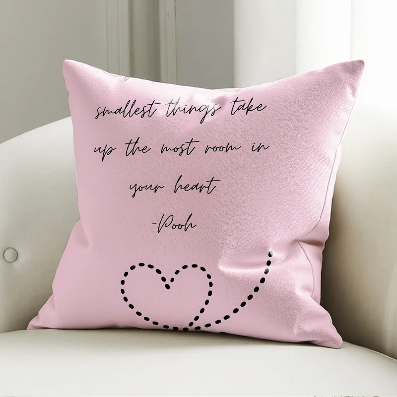 

Disney Winnie The Pooh Quote Pillow Cushion Pink Soft Sofa Decor Throw Pillow Home Decor Gift for Fans