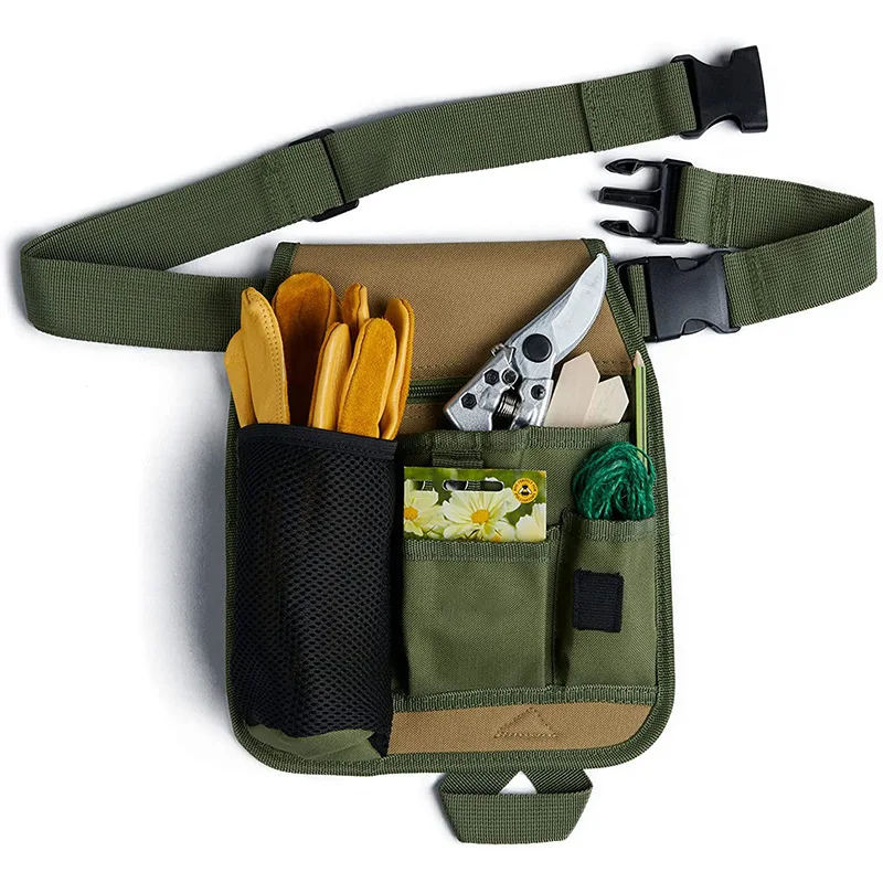 Garden Tool Belt Bag Multifunctional Electrician Repair Tool Bag Adjustable Unisex Utility Belt Apron Multiple Pockets Pouch