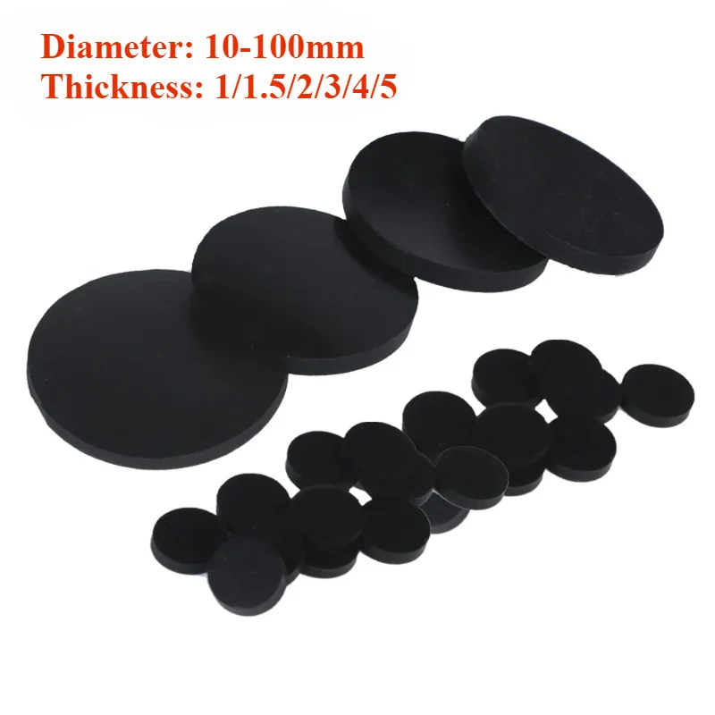 

10Pcs Nitrile NBR Seal Gaskets Pad Solid Round Rubber Sheet Thick 1/1.5/2/3/4/5mm Dia 10/12/15/20/30/40/50/60/70/80/80/100