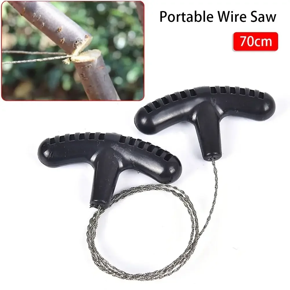 1Pcs Stainless Steel Wire Saw with Finger Handle Survive Tool Manual Chain Saws Outdoor Camping Hiking Pocket Portable Hand Saw