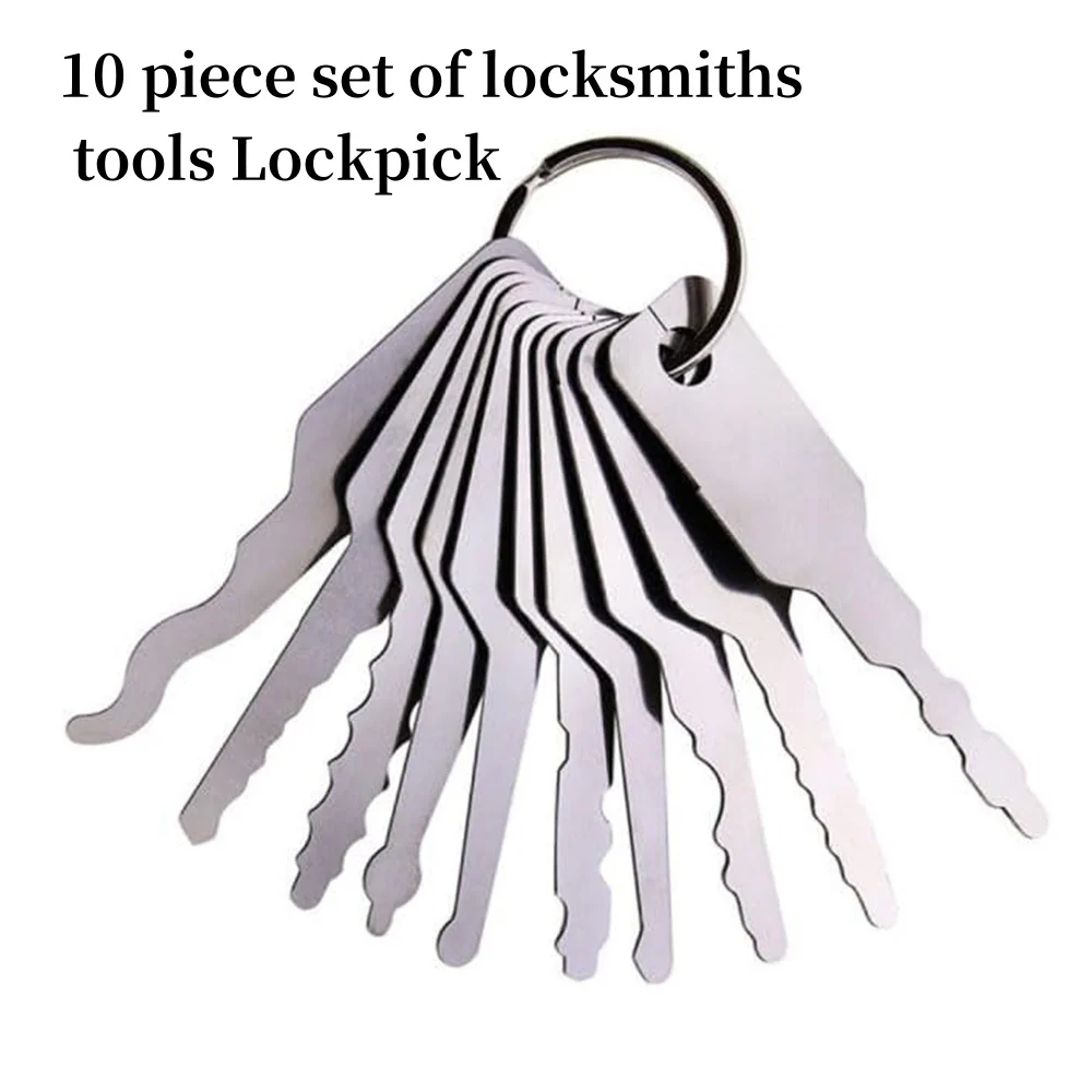 Locksmith Tools Key Embryo 10 In 1 String Locksmith Repair Replacement Tool Kit Stainless Steel Accessories Door Release Double-