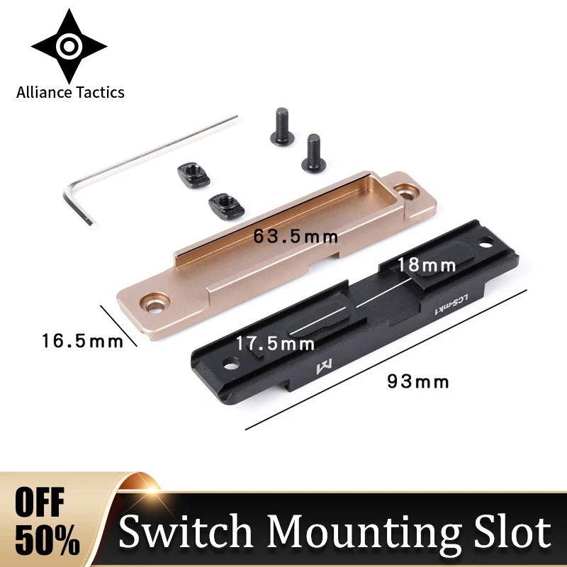 

Tactical Accessories Remote Switch Mounting Slot CNC Pocket Panel SF M300 M600 Flashlight M-LOK Keymod Rail For PEQ DBAL-A2