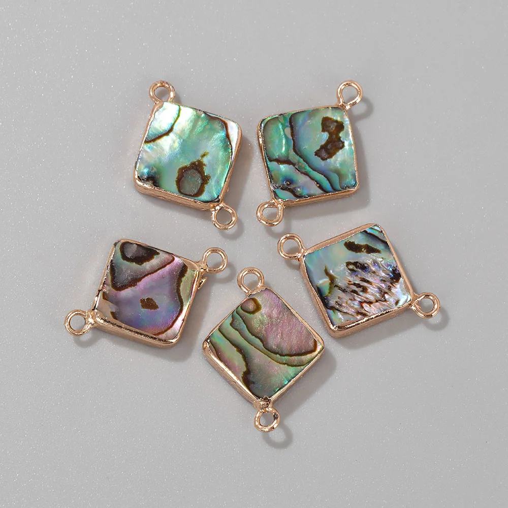 2PCS Natural Abalone Shell Pendant Charms for Jewelry Making