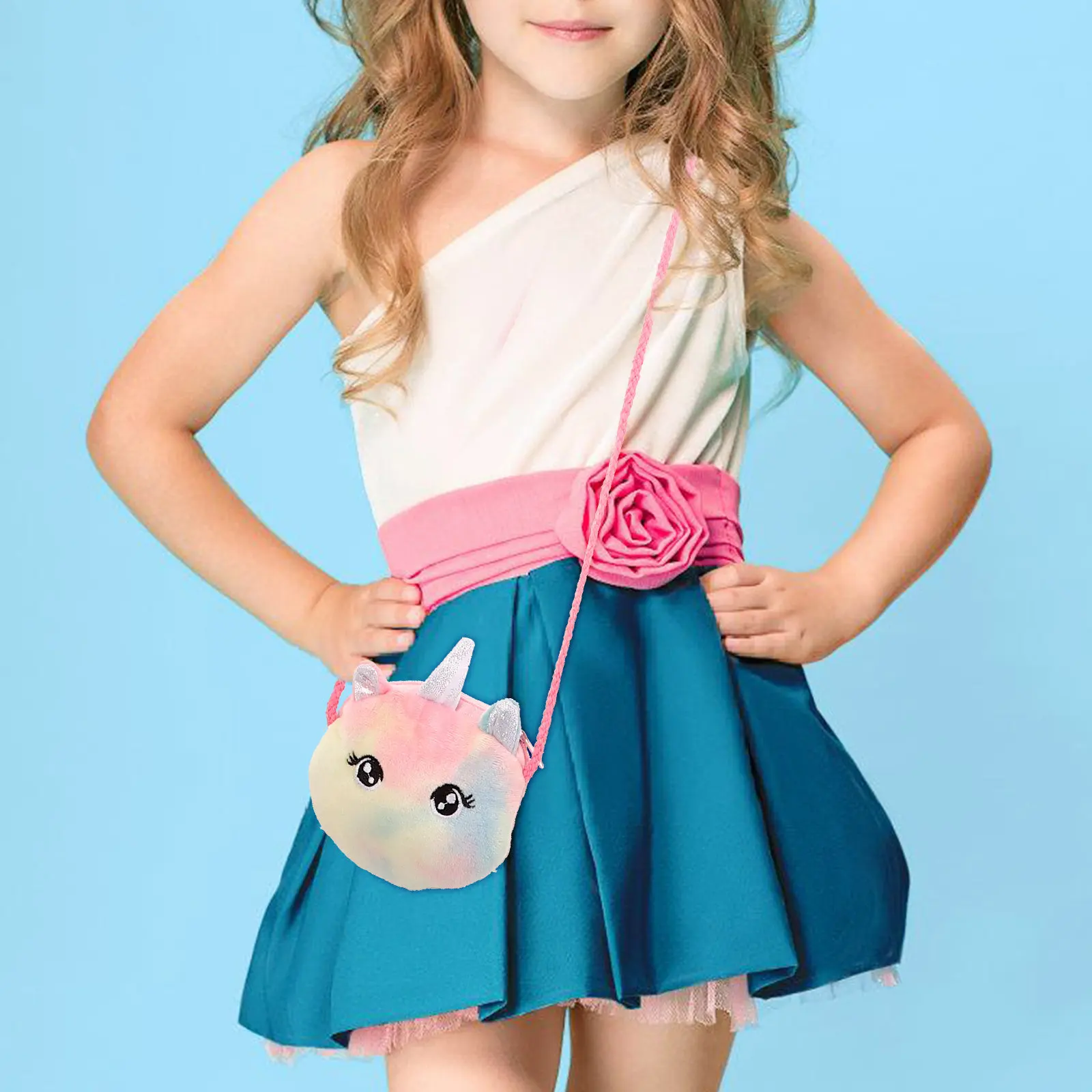 

Unicorn Crossbody Bag Cute Shape Shoulder Pouch For Girls Storage Coin Wallet Phone Organizer Kids Party Accessory
