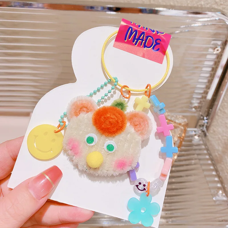 

Cute Bear Crochet Keychain For Bag Pendant Kawaii Knitting Colorful Small Bear Car Keys Keyrings Wholesale Creative Gifts 2024