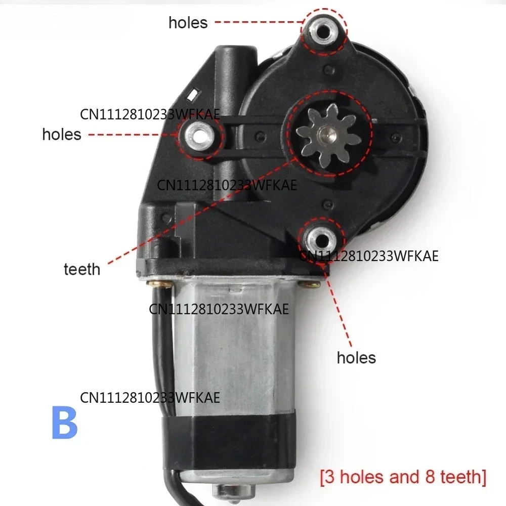 AZGIANT 12V/24V 3 Hole 8 Gear/teeth Electric Car Window Lifter Motor Power Windows Motor Regulator Left/ Right  Torx Pinion