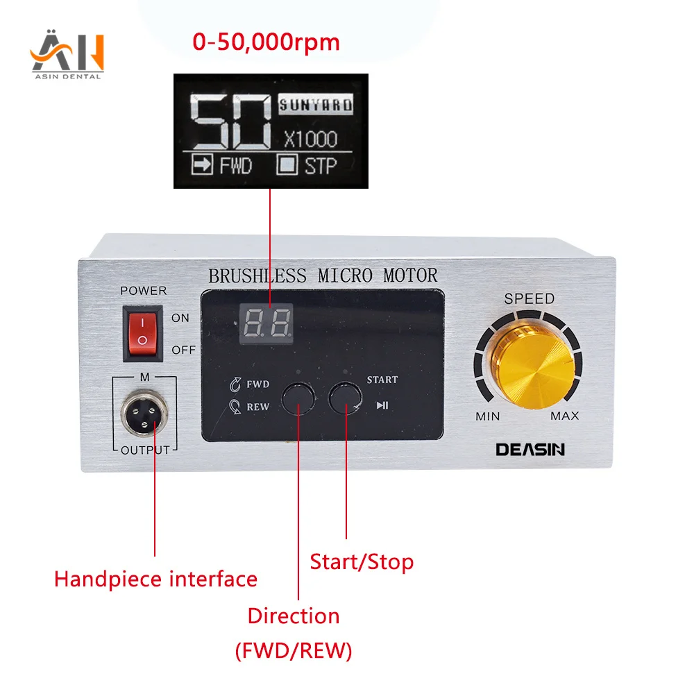 Speed Adjustable by foot pedal Dental Micromotor Equipment 50,000RPM Non-Carbon Brushless Dentista Tooth Jewelry Polishing Lab T