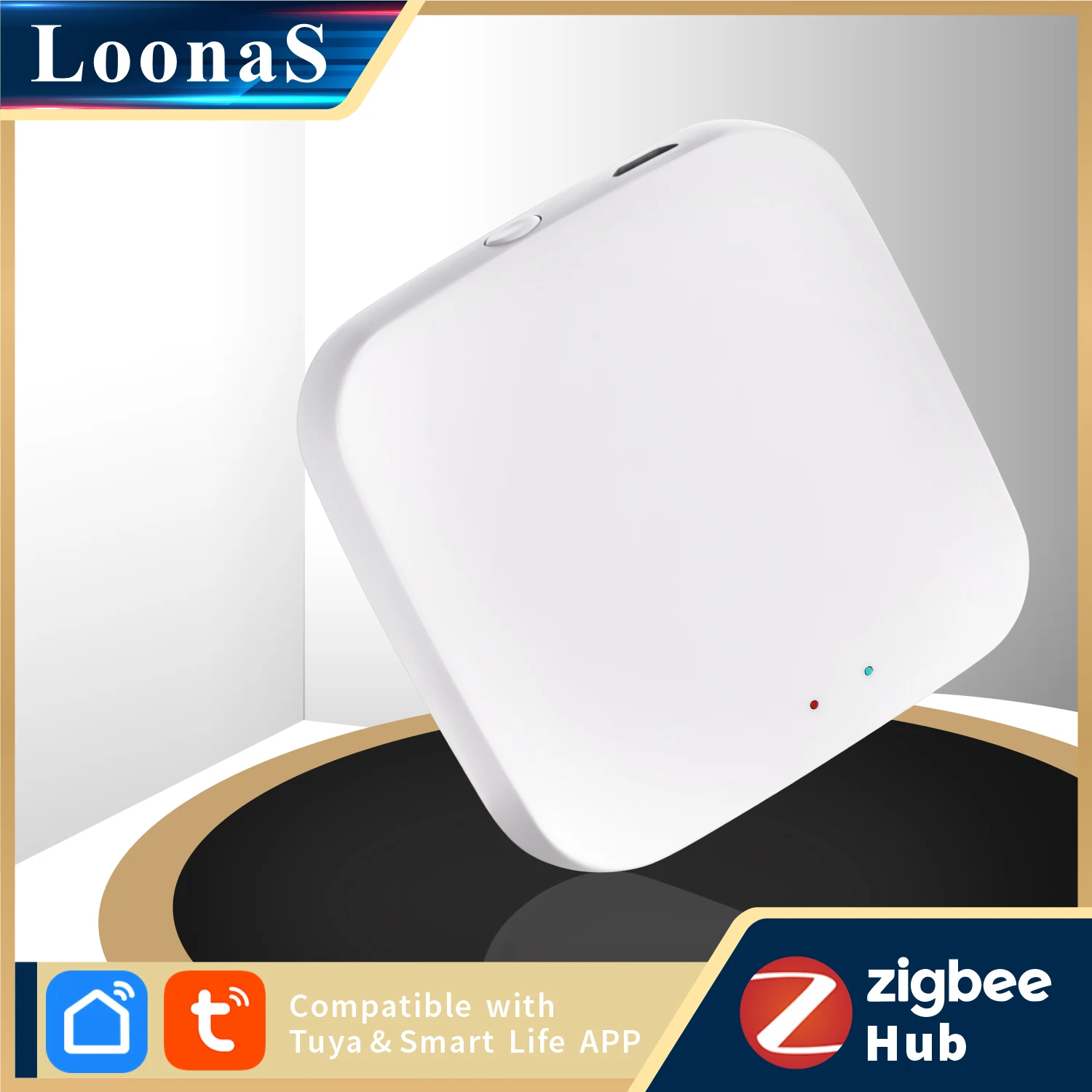 Loonas-controlador remoto inalámbrico Tuya ZigBee 3.0, Hub de enlace, aplicación Smart Life, Home Bridge, funciona con el asistente de Google Alexa