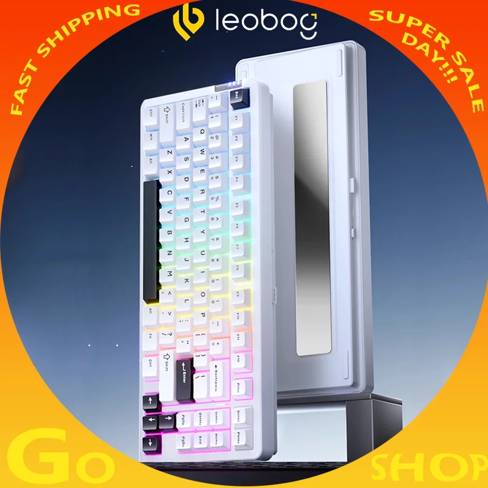 LEOBOG Hi86 Mechanical Keyboard Aluminium Alloy Three Mode Gasket Customized Wireless Gaming Keyboard 8000mAh RGB Pc Gamer Gifts