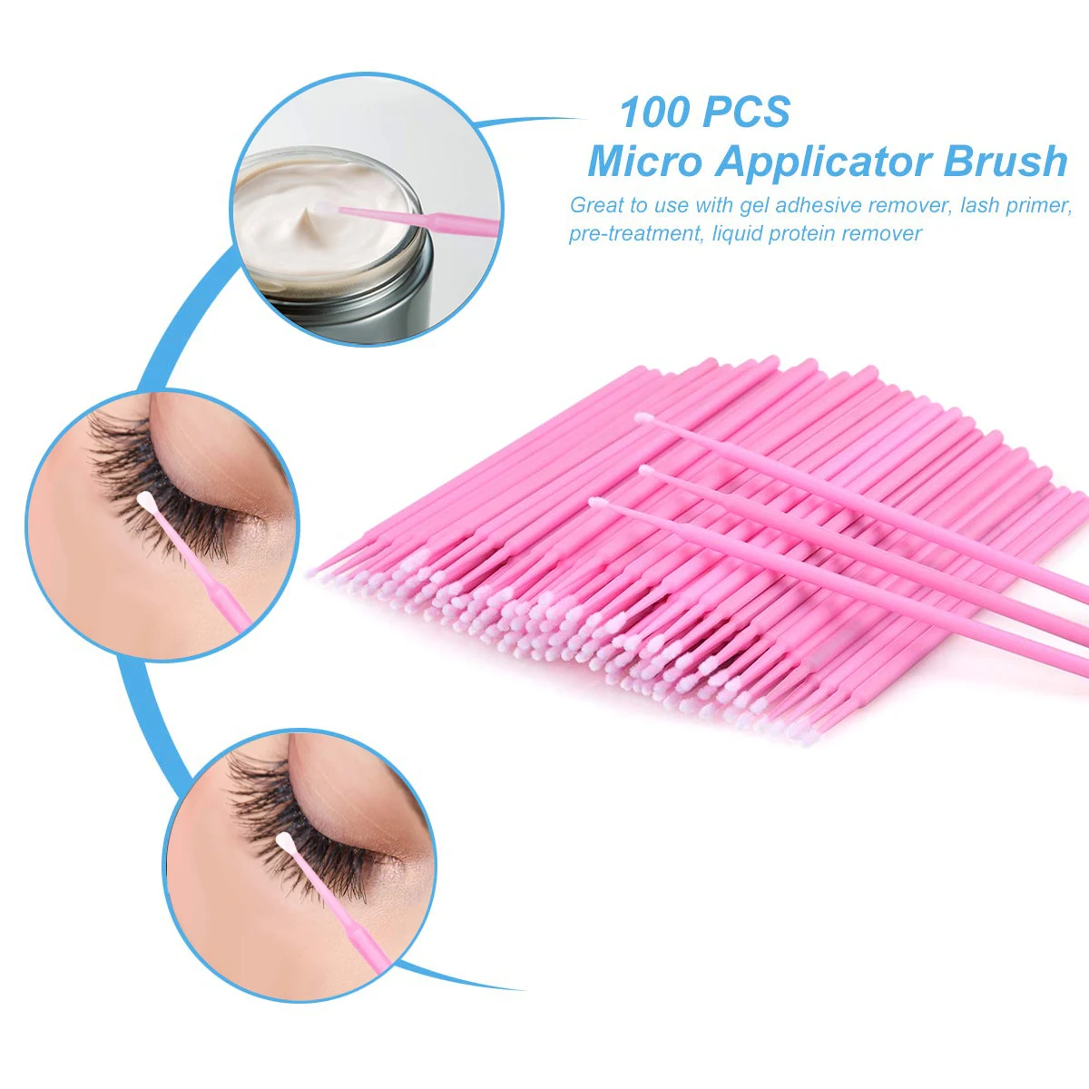 Microbrosses pour extension de cils, 100 pièces, pinceaux de maquillage, écouvillon, outil non pelucheux, applicateurs individuels, mascara