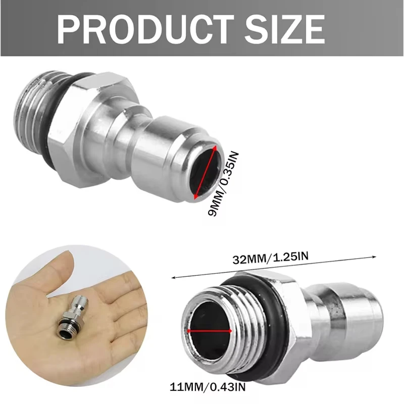 1/4 Quick Release Connector 14mm Male Thread to 1/4 inch Adapter Pressure Washer Sprayer Snow Foam Lance Bottle Connecting Part