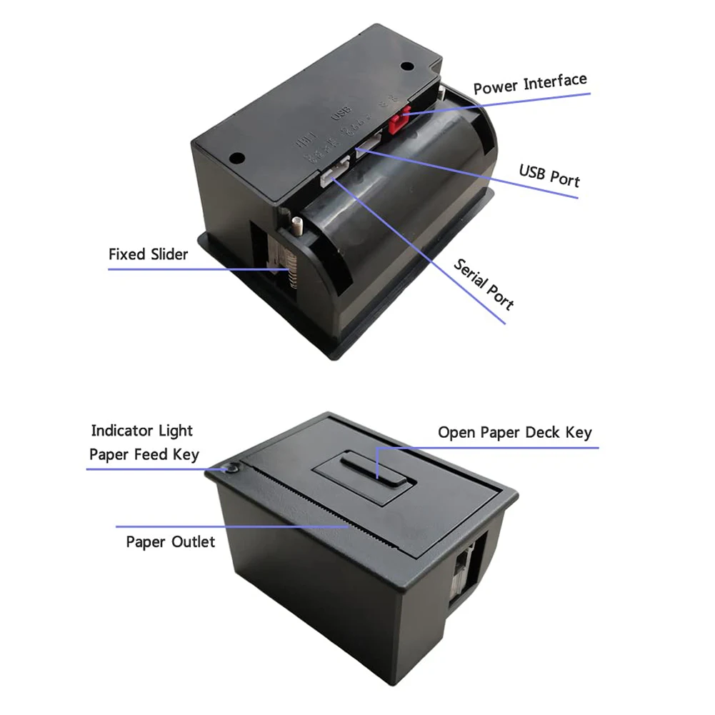 Módulo de Impresora Térmica Integrada de 58 mm, USB RS232, para Punto de Venta, Kiosco, Terminal de Autoservicio, Impresora Industrial de Panel