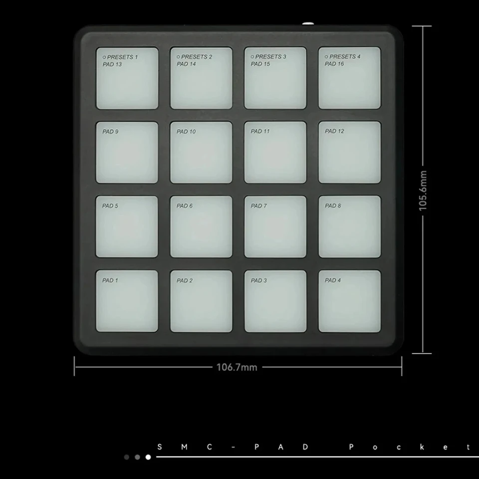 M-VAVE SMC-PAD POCKET Wireless MIDI Pad Controller - 16 RGB Pads