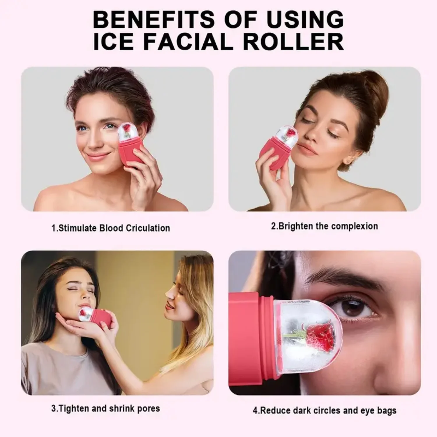 1 шт. Ролик Ice Facial Cube для осветления кожи, охлаждения и подтяжки лица, глаз, шеи - улучшение сияния, тона, де-пуховых глаз - многоразовый