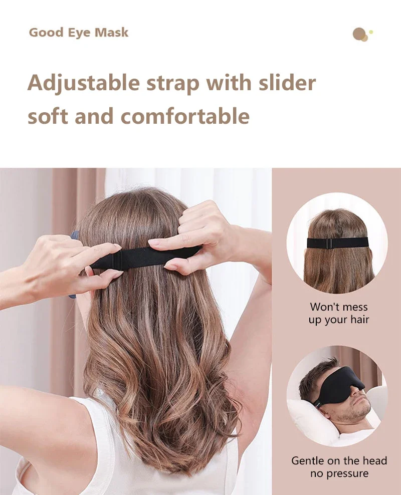 3D Night Sleep Eye Mask Breathable For Sleeping Super Soft Mask Block Out Light With Women Men Family For Travel & Home Use view 5