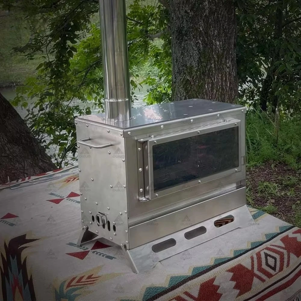 High Quality Stainless Steel Portable Camping Wood Charcoal Stove Customizable Size-Outdoor Water Boiling Cooking Barbecue
